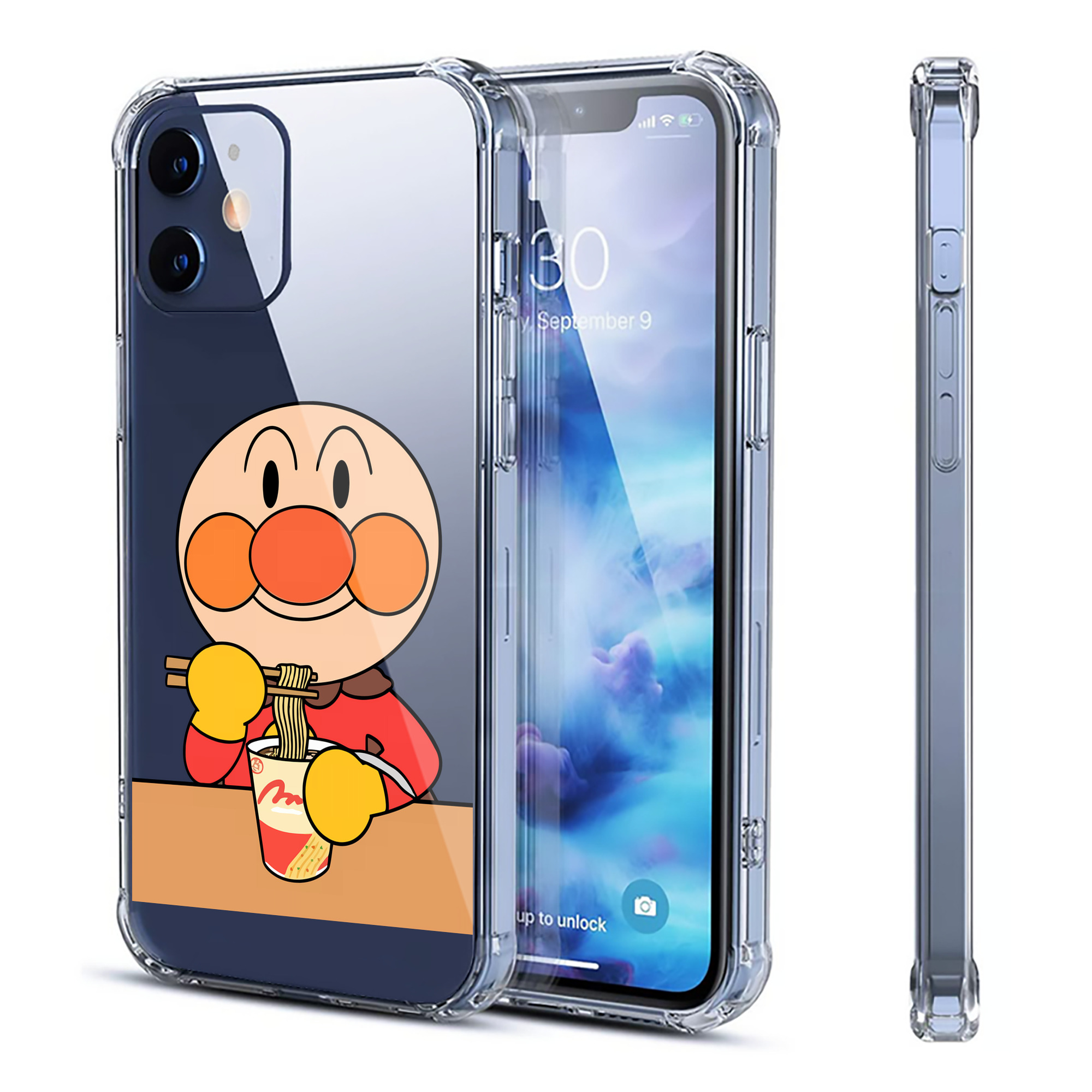 （画像用） アンパンマン Anpanman 【iPhone 12シリーズ対応】透明スマホケース（クリアソフトケース）